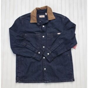 Levi Strauss Signature Mens Utility Jean Jacket Denim Corduroy Collar Blue S
